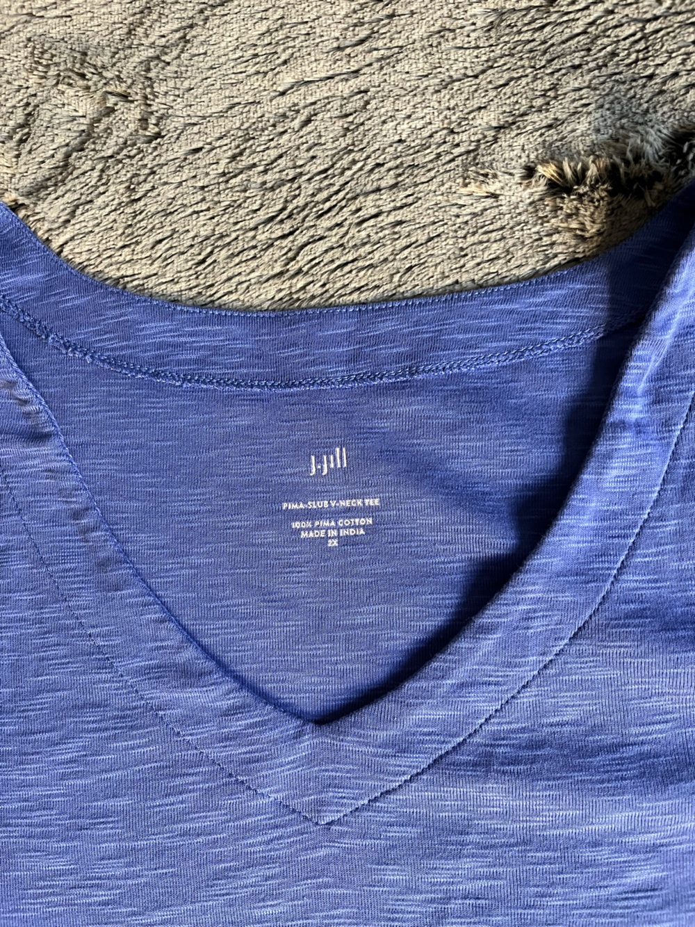 J.Jill Pima V-Neck Blue Short Sleeve Tee Size 2X - Picture 3 of 9